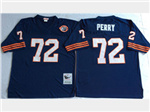 Chicago Bears #72 William Perry Throwback Navy Blue Jersey with Bear Patch