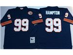 Chicago Bears #99 Dan Hampton Throwback Navy Blue Jersey with Bear Patch