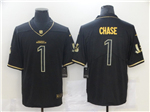 Cincinnati Bengals #1 Ja'Marr Chase Black Gold Vapor Limited Jersey