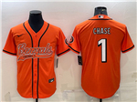Cincinnati Bengals #1 Ja'Marr Chase Orange Baseball Cool Base Jersey
