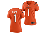 Cincinnati Bengals #1 Ja'Marr Chase Women's Orange Vapor Limited Jersey