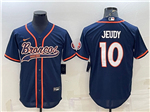 Denver Broncos #10 Jerry Jeudy Navy Baseball Cool Base Jersey