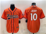 Denver Broncos #10 Jerry Jeudy Orange Baseball Cool Base Jersey