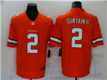 Denver Broncos #2 Pat Surtain II Orange Color Rush Limited Jersey