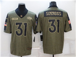 Denver Broncos #31 Justin Simmons 2021 Olive Salute To Service Limited Jersey