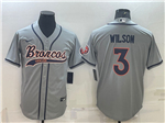 Denver Broncos #3 Russell Wilson Gray Baseball Cool Base Jersey