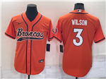 Denver Broncos #3 Russell Wilson Orange Baseball Cool Base Jersey