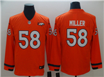 Denver Broncos #58 Von Miller Orange Therma Long Sleeve Jersey