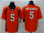 Denver Broncos #5 Teddy Bridgewater Orange Vapor Limited Jersey