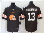 Cleveland Browns #13 Odell Beckham Jr. Brown Team Big Logo Vapor Limited Jersey