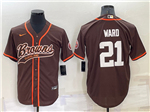 Cleveland Browns #21 Denzel Ward Brown Baseball Cool Base Jersey