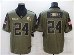 Cleveland Browns #24 Nick Chubb 2021 Olive Salute To Service Limited Jersey