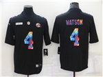 Cleveland Browns #4 Deshaun Watson Black Rainbow Vapor Limited Jersey