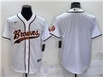 Cleveland Browns White Baseball Cool Base Team Jersey
