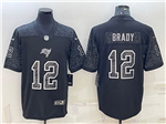 Tampa Bay Buccaneers #12 Tom Brady Black RFLCTV Limited Jersey
