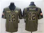Tampa Bay Buccaneers #12 Tom Brady 2021 Olive Salute To Service Limited Jersey
