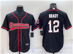 Tampa Bay Buccaneers #12 Tom Brady Black Baseball Cool Base Jersey