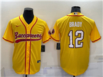 Tampa Bay Buccaneers #12 Tom Brady Orange Baseball Cool Base Jersey