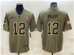 Tampa Bay Buccaneers #12 Tom Brady 2022 Olive Salute To Service Limited Jersey
