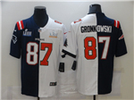 New England Patriots Tampa Bay Buccaneers #87 Rob Gronkowski Split Navy/White Super Bowl LIII/LV Jersey