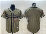 Tampa Bay Buccaneers Olive Salute To Service Baseball Team Jersey