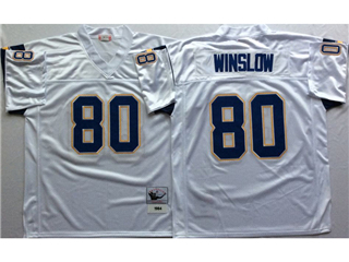 San Diego Chargers #80 Kellen Winslow Throwback White Jersey
