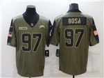 Los Angeles Chargers #97 Joey Bosa 2021 Olive Salute To Service Limited Jersey