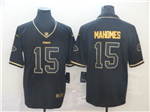 Kansas City Chiefs #15 Patrick Mahomes Black Gold Vapor Limited Jersey