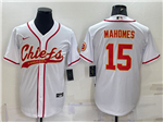 Kansas City Chiefs #15 Patrick Mahomes White Baseball Cool Base Jersey