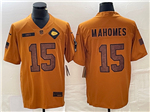 Kansas City Chiefs #15 Patrick Mahomes 2023 Brown Salute To Service Limited Jersey
