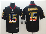Kansas City Chiefs #15 Patrick Mahomes Black USA Flag Fashion Limited Jersey