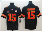 Kansas City Chiefs #15 Patrick Mahomes Black Super Bowl LVIII Limited Jersey