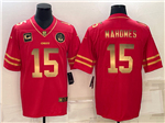 Kansas City Chiefs #15 Patrick Mahomes Red Gold Vapor Limited Jersey