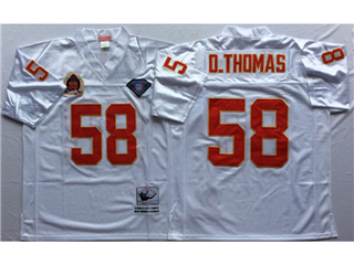Kansas City Chiefs #58 Derrick Thomas Throwback White Jersey