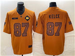 Kansas City Chiefs #87 Travis Kelce 2023 Brown Salute To Service Limited Jersey