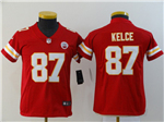 Kansas City Chiefs #87 Travis Kelce Youth Red Vapor Limited Jersey