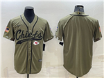 Kansas City Chiefs Olive Salute To Service Baseball Team Jersey
