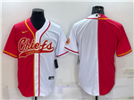 Kansas City Chiefs Split Red/White Baseball Cool Base Team Jersey
