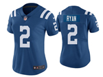 Indianapolis Colts #2 Matt Ryan Women's Blue Vapor Limited Jersey