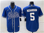 Indianapolis Colts #5 Anthony Richardson Blue Baseball Jersey