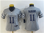 Dallas Cowboys #11 Micah Parsons Women's Gray Inverted Limited Jersey