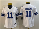 Dallas Cowboys #11 Micah Parsons Women's White Vapor Limited Jersey