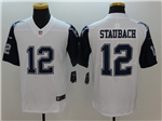 Dallas Cowboys #12 Roger Staubach White Color Rush Limited Jersey