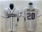 Dallas Cowboys #20 Tony Pollard White Baseball Cool Base Jersey