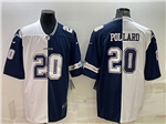 Dallas Cowboys #20 Tony Pollard Split White/Blue Limited Jersey