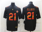 Dallas Cowboys #21 Ezekiel Elliott Black Colorful Fashion Limited Jersey