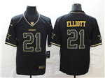 Dallas Cowboys #21 Ezekiel Elliott Black Gold Vapor Limited Jersey