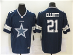 Dallas Cowboys #21 Ezekiel Elliott Blue Team Big Logo Vapor Limited Jersey