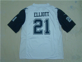 Dallas Cowboys #21 Ezekiel Elliott White Color Rush Limited Jersey