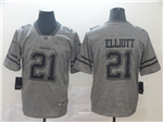 Dallas Cowboys #21 Ezekiel Elliott Gray Gridiron Gray Vapor Limited Jersey